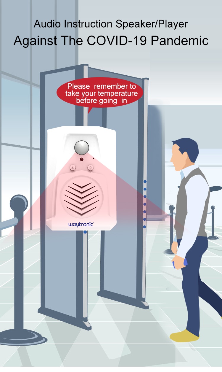 Motion sensor sound player against Covid-19