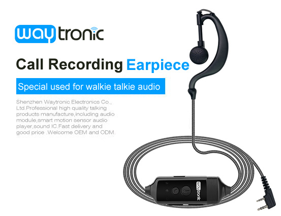 Call Recording Ear Hook Earpiece of Walkie Talkie Radio