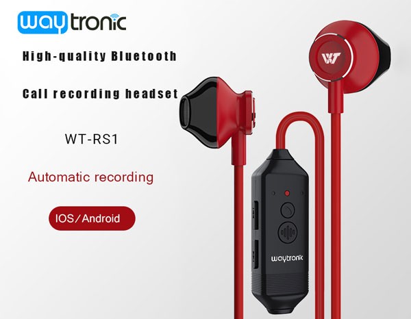 WT-RS1 Bluetooth call recording headset (red)